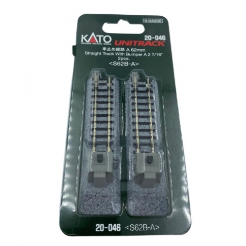 Kato 20-046 Unitrack (S62B-A) Straight Track With Buffer Stop 62mm 2pcs